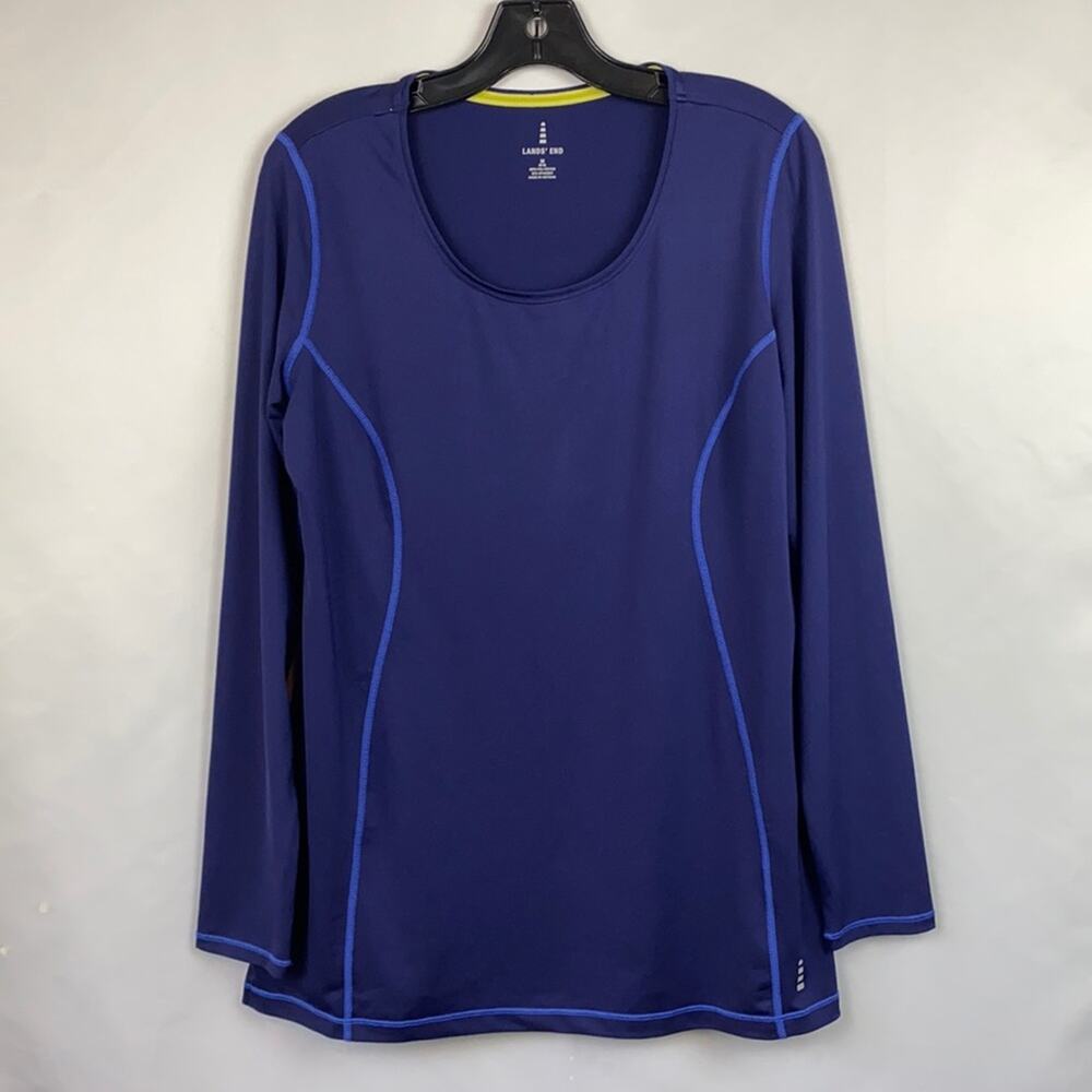 Lands End Women's Active Wear Blue Pullover Top Size Medium  (10-12)